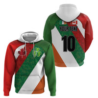 Custom Canada and Ireland Zip Hoodie Shamrocks and Maple Leaves