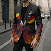 Custom Germany Football Blazer Flames Dot Patterns Sport