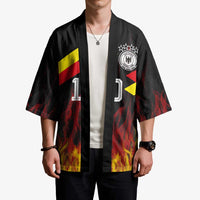 Custom Germany Football Kimono Flames Dot Patterns Sport