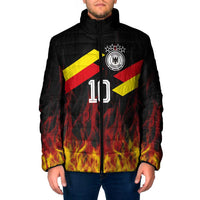 Custom Germany Football Padded Jacket Flames Dot Patterns Sport