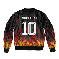 Custom Germany Football Sleeve Zip Bomber Jacket Flames Dot Patterns Sport