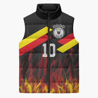 Custom Germany Football Sleeveless Puffer Jacket Flames Dot Patterns Sport