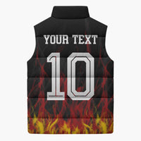 Custom Germany Football Sleeveless Puffer Jacket Flames Dot Patterns Sport