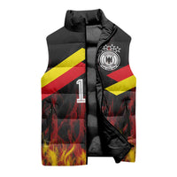 Custom Germany Football Sleeveless Puffer Jacket Flames Dot Patterns Sport