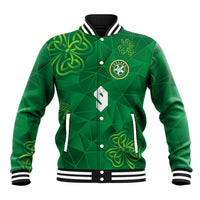 Custom Ireland Football Baseball Jacket Shamrock Celtic Geometric Sport