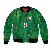 Custom Ireland Football Bomber Jacket Shamrock Celtic Geometric Sport