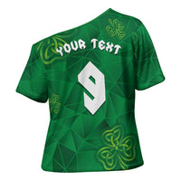 Custom Ireland Football Cross Shoulder Shirt Shamrock Celtic Geometric Sport