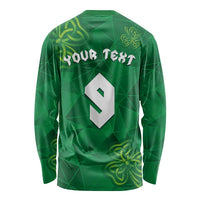 Custom Ireland Football Long Sleeve Shirt Shamrock Celtic Geometric Sport
