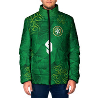 Custom Ireland Football Padded Jacket Shamrock Celtic Geometric Sport