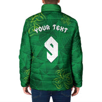 Custom Ireland Football Padded Jacket Shamrock Celtic Geometric Sport