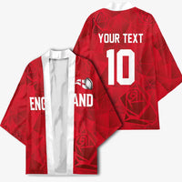 Custom England Rugby Kimono Roses Geometric Sport
