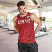 Custom England Rugby Men Tank Top Roses Geometric Sport