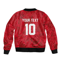 Custom England Rugby Sleeve Zip Bomber Jacket Roses Geometric Sport