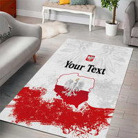 Personalized Polish National Flag Day Area Rug Polska White Eagle Grunge Style