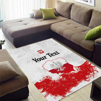 Personalized Polish National Flag Day Area Rug Polska White Eagle Grunge Style