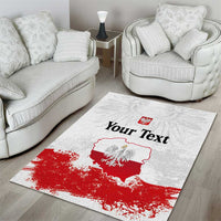Personalized Polish National Flag Day Area Rug Polska White Eagle Grunge Style