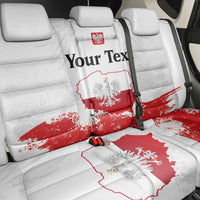 Personalized Polish National Flag Day Back Car Seat Cover Polska White Eagle Grunge Style