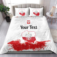 Personalized Polish National Flag Day Bedding Set Polska White Eagle Grunge Style