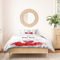 Personalized Polish National Flag Day Bedding Set Polska White Eagle Grunge Style