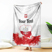 Personalized Polish National Flag Day Blanket Polska White Eagle Grunge Style
