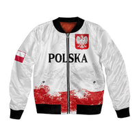 Personalized Polish National Flag Day Bomber Jacket Polska White Eagle Grunge Style