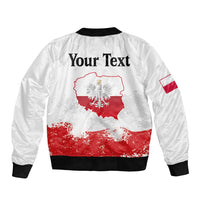Personalized Polish National Flag Day Bomber Jacket Polska White Eagle Grunge Style