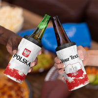 Personalized Polish National Flag Day 4 in 1 Can Cooler Tumbler Polska White Eagle Grunge Style