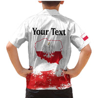 Personalized Polish National Flag Day Family Matching Mermaid Dress and Hawaiian Shirt Polska White Eagle Grunge Style