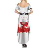 Personalized Polish National Flag Day Family Matching Summer Maxi Dress and Hawaiian Shirt Polska White Eagle Grunge Style
