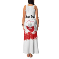 Personalized Polish National Flag Day Family Matching Tank Maxi Dress and Hawaiian Shirt Polska White Eagle Grunge Style
