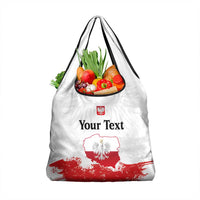 Personalized Polish National Flag Day Grocery Bag Polska White Eagle Grunge Style