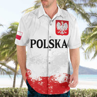 Personalized Polish National Flag Day Hawaiian Shirt Polska White Eagle Grunge Style