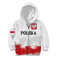 Personalized Polish National Flag Day Kid Hoodie Polska White Eagle Grunge Style