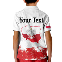 Personalized Polish National Flag Day Kid Polo Shirt Polska White Eagle Grunge Style