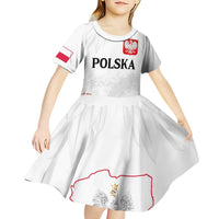 Personalized Polish National Flag Day Kid Short Sleeve Dress Polska White Eagle Grunge Style