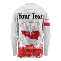 Personalized Polish National Flag Day Long Sleeve Shirt Polska White Eagle Grunge Style
