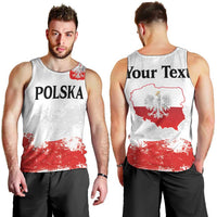 Personalized Polish National Flag Day Men Tank Top Polska White Eagle Grunge Style