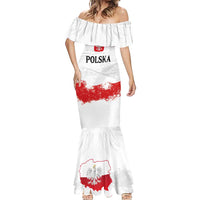 Personalized Polish National Flag Day Mermaid Dress Polska White Eagle Grunge Style