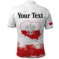 Personalized Polish National Flag Day Polo Shirt Polska White Eagle Grunge Style