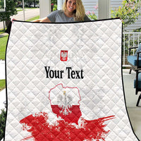 Personalized Polish National Flag Day Quilt Polska White Eagle Grunge Style
