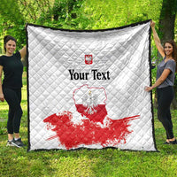 Personalized Polish National Flag Day Quilt Polska White Eagle Grunge Style