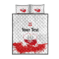 Personalized Polish National Flag Day Quilt Bed Set Polska White Eagle Grunge Style