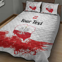 Personalized Polish National Flag Day Quilt Bed Set Polska White Eagle Grunge Style