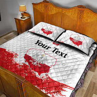 Personalized Polish National Flag Day Quilt Bed Set Polska White Eagle Grunge Style