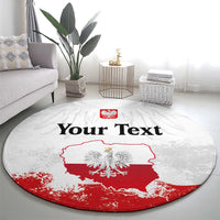 Personalized Polish National Flag Day Round Carpet Polska White Eagle Grunge Style