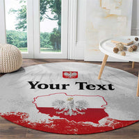 Personalized Polish National Flag Day Round Carpet Polska White Eagle Grunge Style