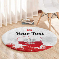 Personalized Polish National Flag Day Round Carpet Polska White Eagle Grunge Style
