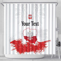 Personalized Polish National Flag Day Shower Curtain Polska White Eagle Grunge Style