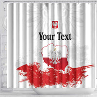 Personalized Polish National Flag Day Shower Curtain Polska White Eagle Grunge Style