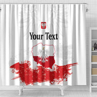 Personalized Polish National Flag Day Shower Curtain Polska White Eagle Grunge Style